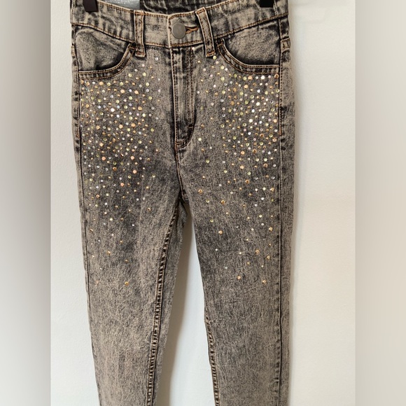 H&M NWT High-Rise Skinny Jeans w/ Rhinestones - Picture 6 of 16
